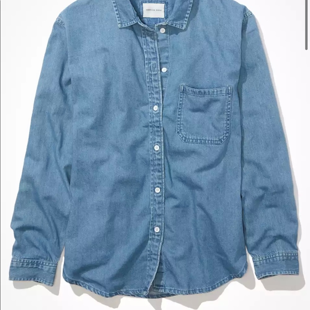 Pearl snap button down denim